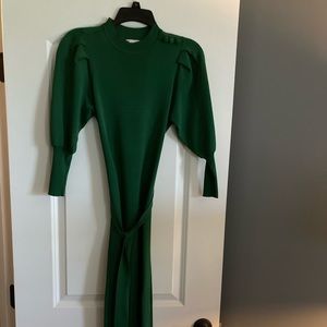 Green dress with belt